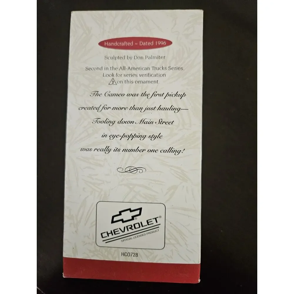 Hallmark Keepsake Ornament 1955 Chevrolet Cameo All-American Trucks NIB